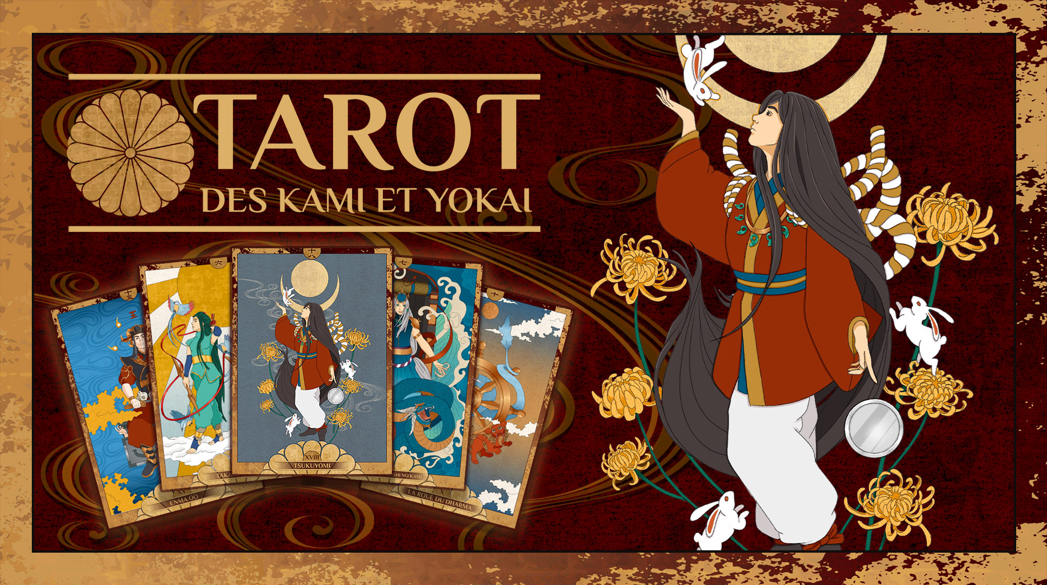 Illustrations de Kirin pour le Tarot des Kami et Yōkai